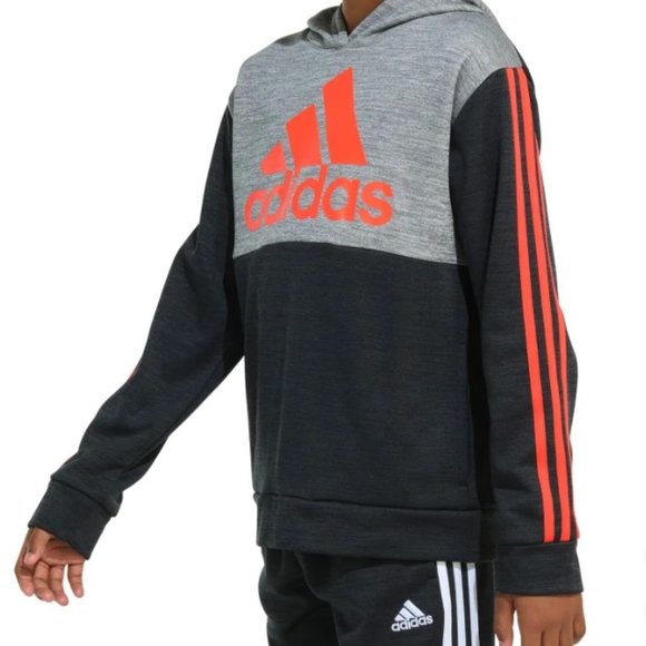 ADIDAS YOUTH TECH FLEECE HOODIE GREEN BOYS M(10-12) L(14-16) XL(18-20) Gray-Blck - Picture 7 of 7